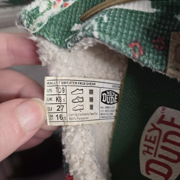 Hey Dude Wally Toddler Ugly Sweater Multicolor Slip On Shoes Faux Sheerling TD9 - Picture 7 of 7